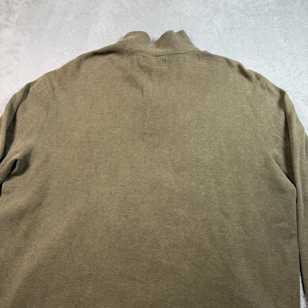 Vtg Polo Ralph Lauren 1/4 Zip Pullover Men Large Olive Green Military Cotton